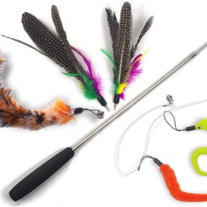 Retractable Interactive Feather Teaser Cat Toy